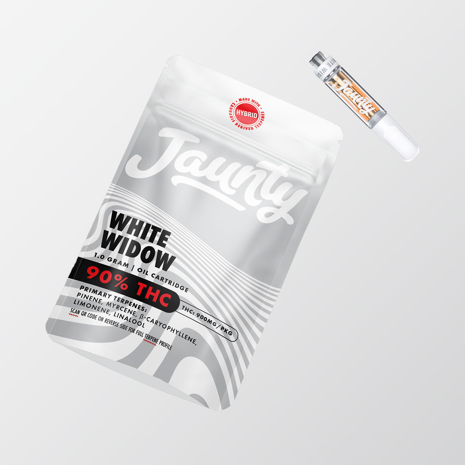Photograph of product: Jaunty | 1g | 510 Vape Cart | White Widow