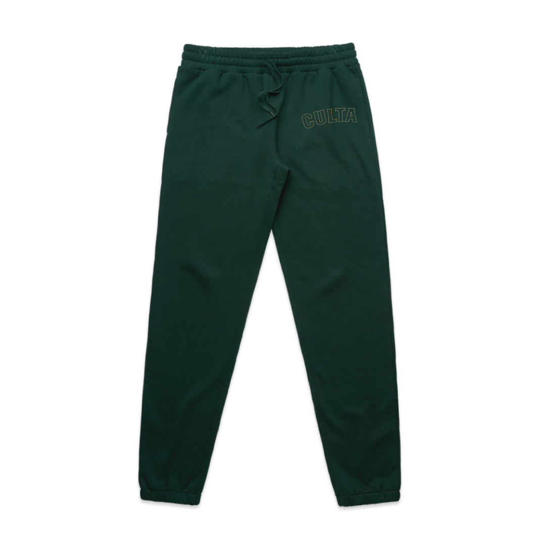 Photograph of product: CULTA Green Varsity Sweatpants (Small)