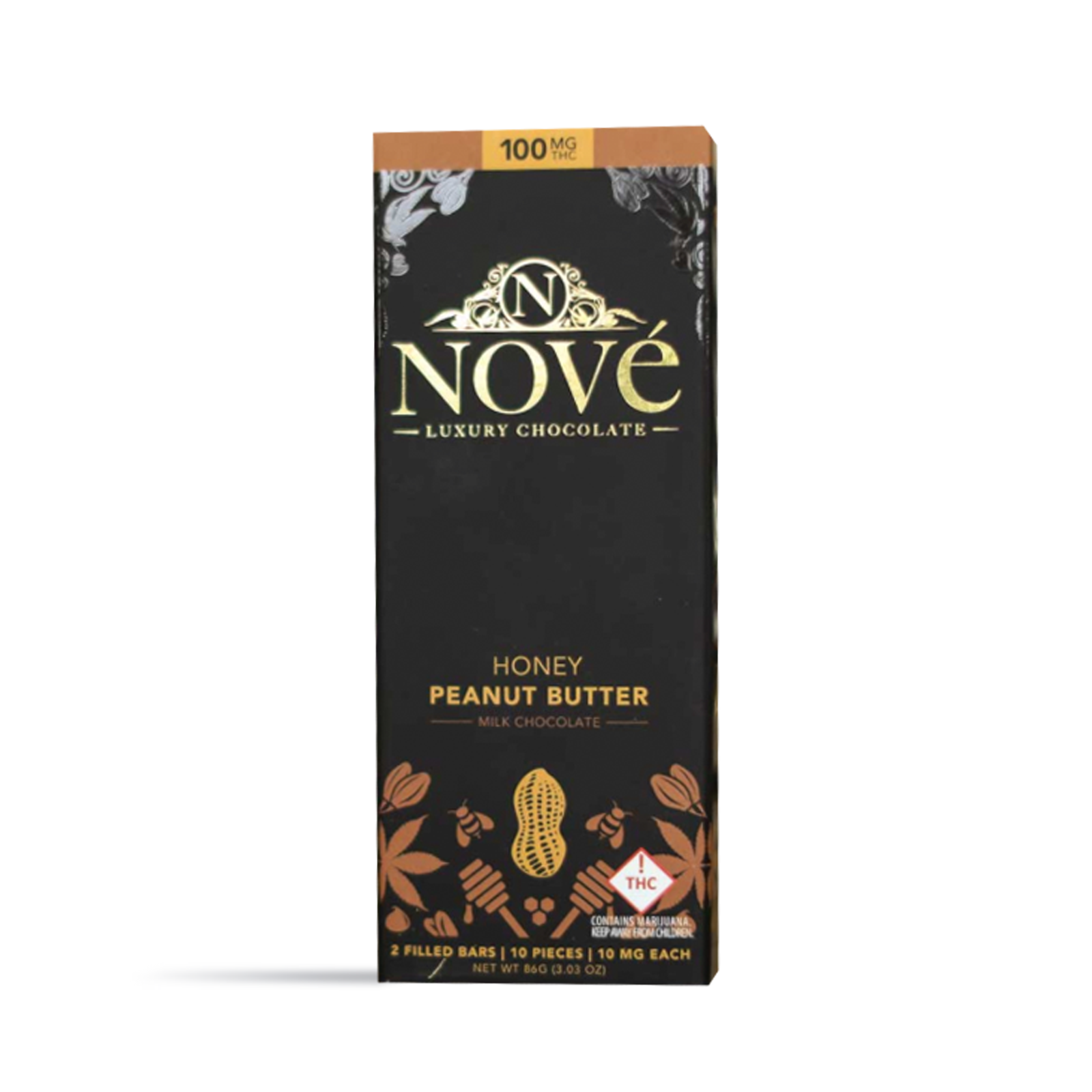 Photograph of Product: Nove - 100mg - Chocolate - Honey Peanut Butter Milk Chocolate