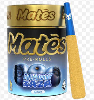 Photograph of product: BLUEBERRY ZAZA .6G 5PK LIVE RESIN INFUSED PREROLLS