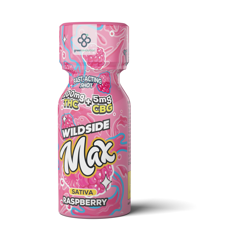 Photograph of product: Raspberry Wildside Max Shot [100mg TH-oui + 5mg CBG]