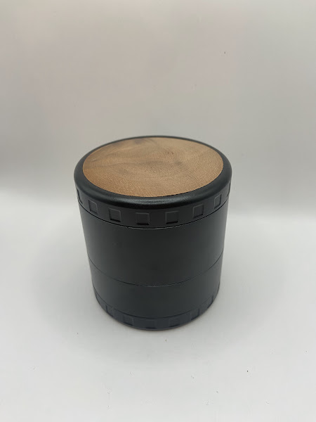 Photograph of product: Grinder |  63mm Aluminum Grinder with Stub Teeth, Walnut Color Top