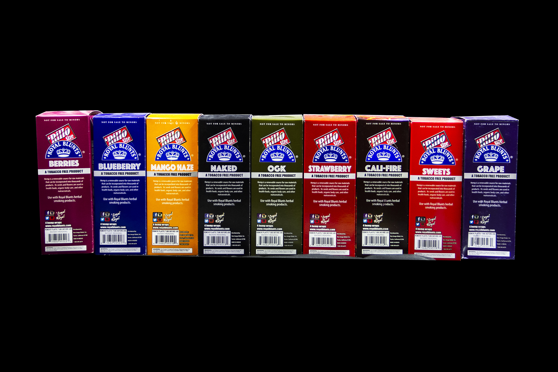 Photograph of product: 4pk Cali-Fire Flavored Hemp Wraps