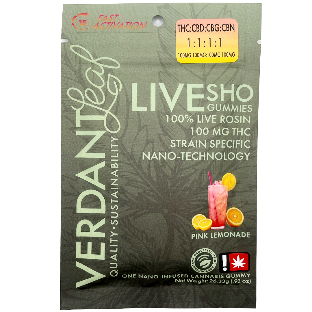 Photograph of product: Verdant- Pink Lemonade 1:1:1:1 LRO Gummy