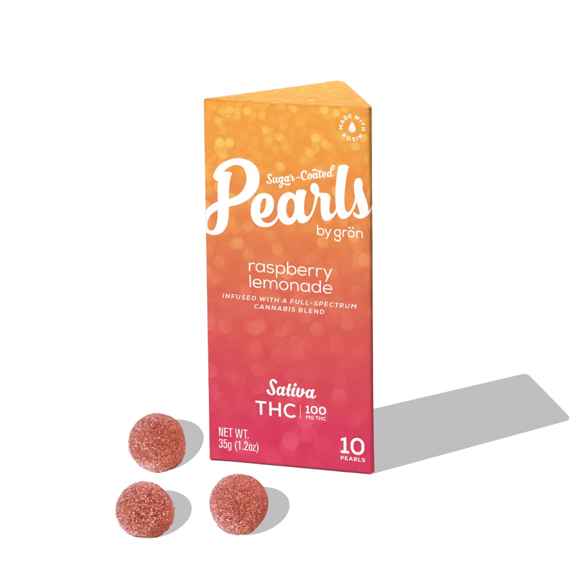 Photograph of product: Grn | Pearls | Raspberry Lemonade | 10pk/100mg