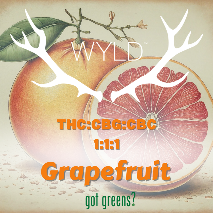 Photograph of product: WYLD - Grapefruit 100mg 1:1:1 TH-oui:CBG:CBC Gummies