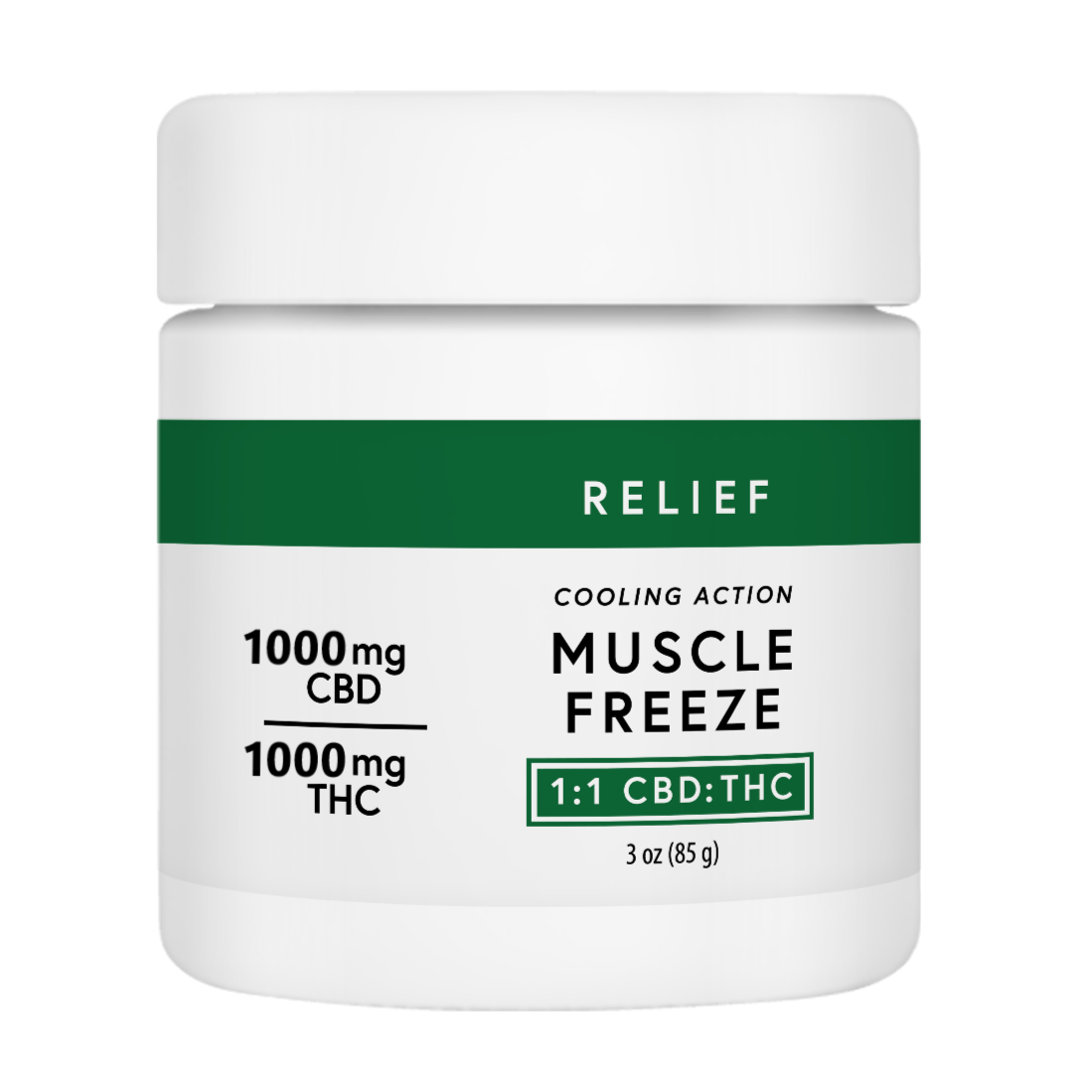 Photograph of product: Mary's Medicinals Relief 1:1 1000mg TH-oui/CBD Muscle Freeze 3oz Rec