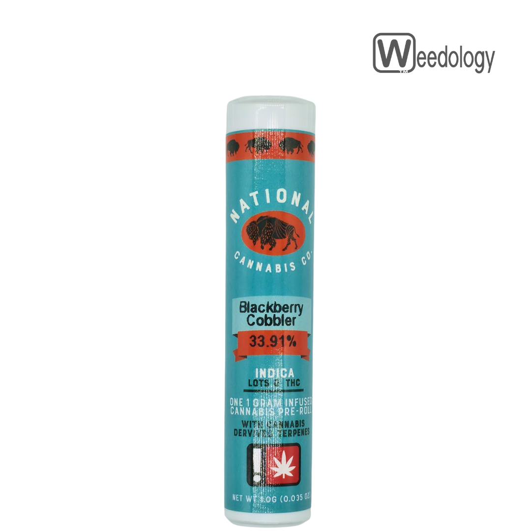 Photograph of product: National Oui'd Co. Single BLACKBERRY COBBLER 1g Infused Pre-Roll