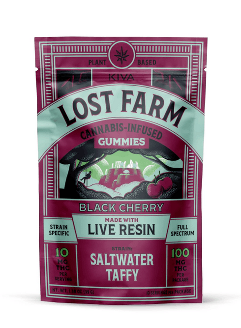Photograph of product: Lost Farm | Black Cherry x SWT Live Resin Gummies | 10mgTH-oui | 10pk
