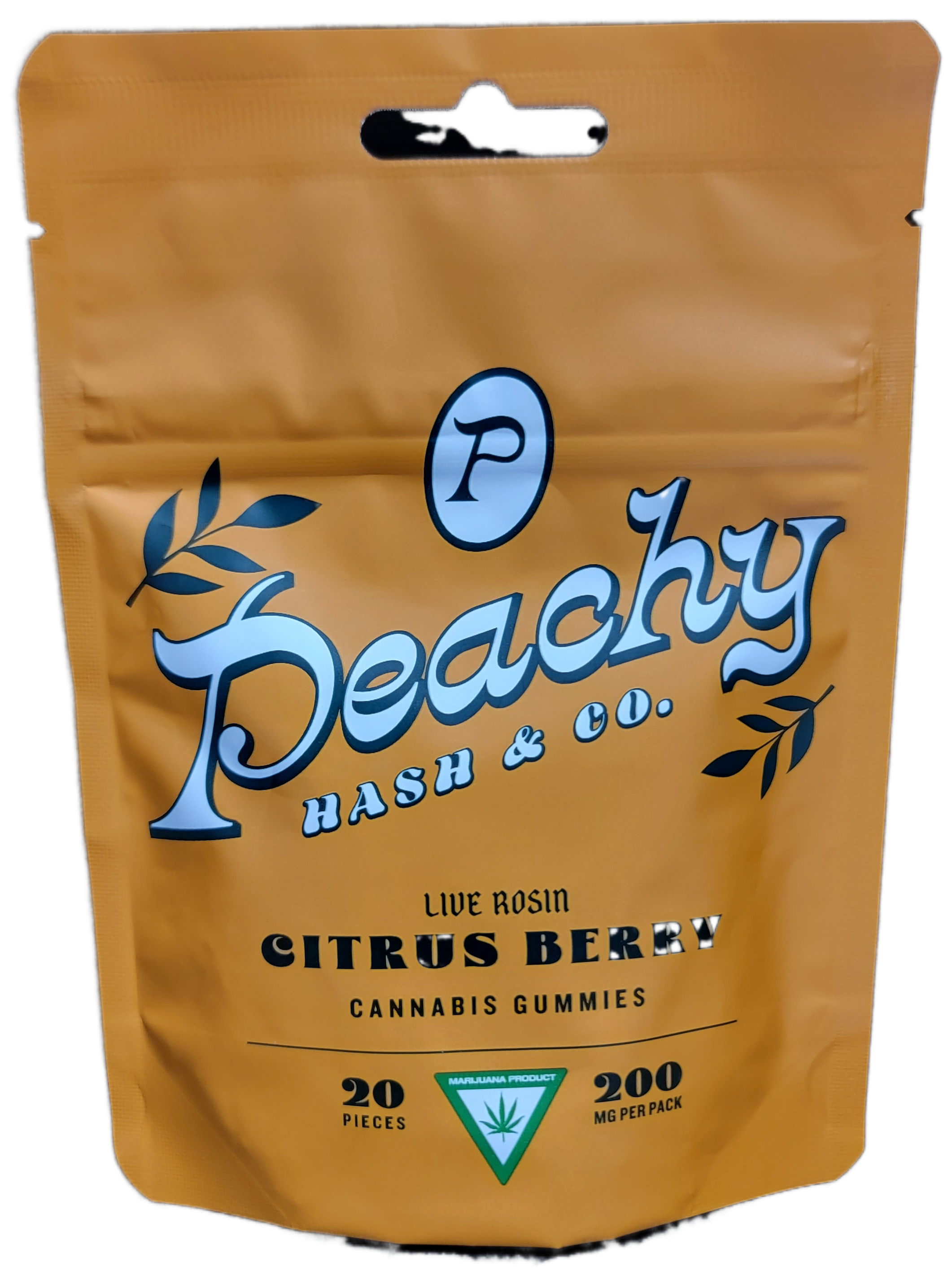 Photograph of product: Peachy au chocolat & Co. | Citrus Berry | Live Rosin Gummies | 200mg