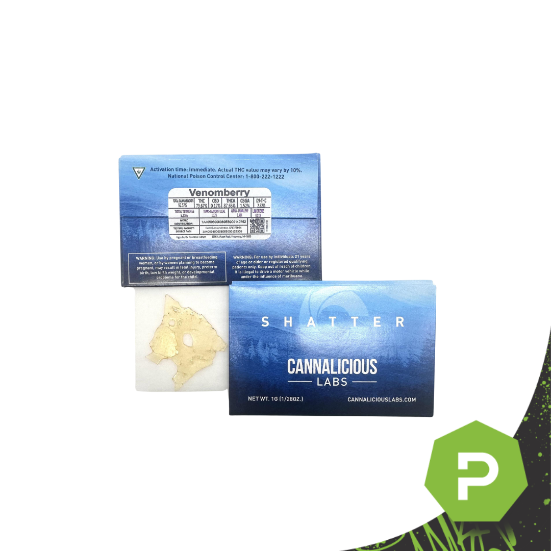 Photograph of product: Cannalicious Shatter | Venomberry