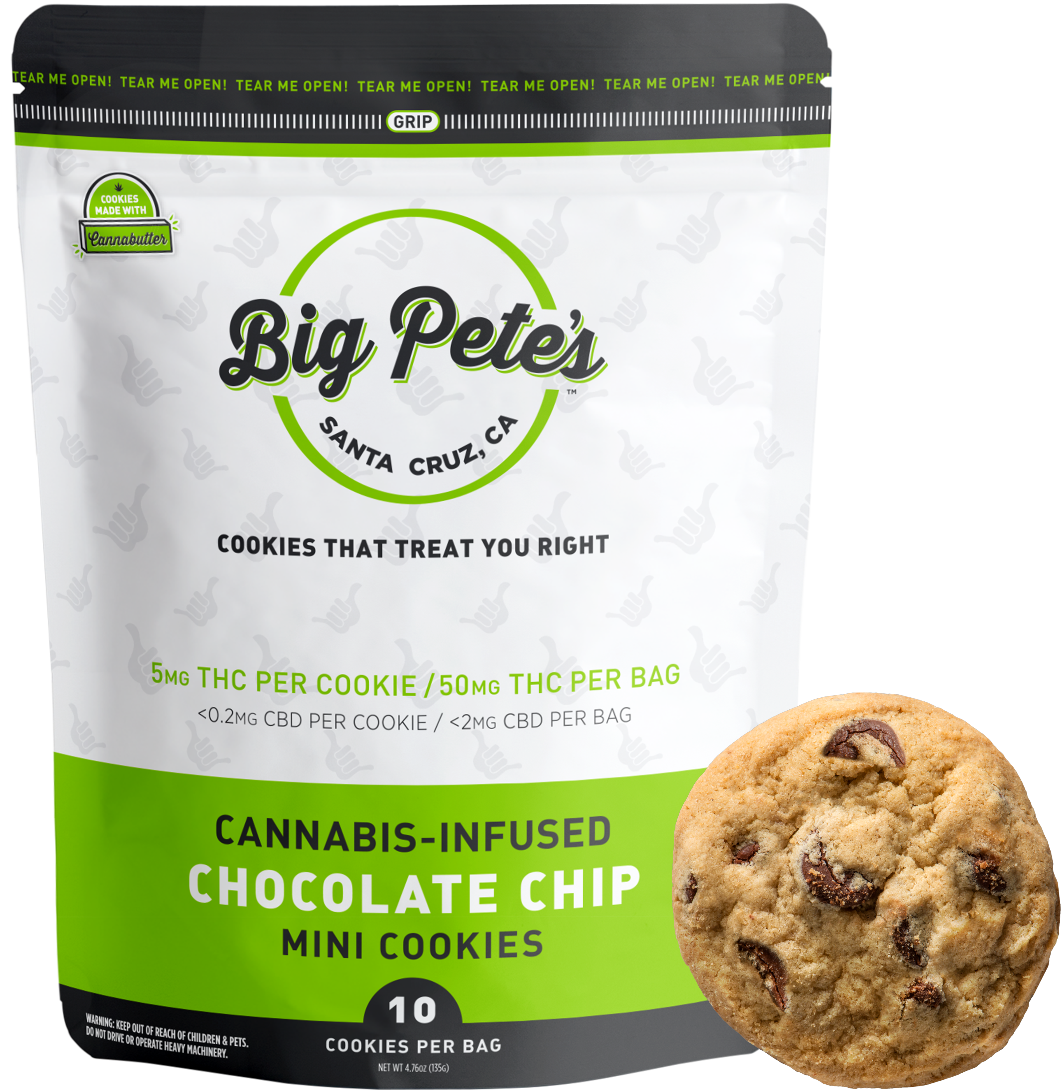 Photograph of product: Chocolate Chip Cookies | 10pk | 50mg