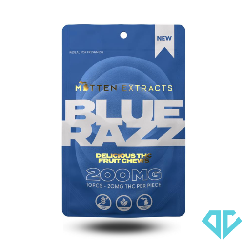 Photograph of product: Mitten Extracts Blue Razz Gummies 200mg