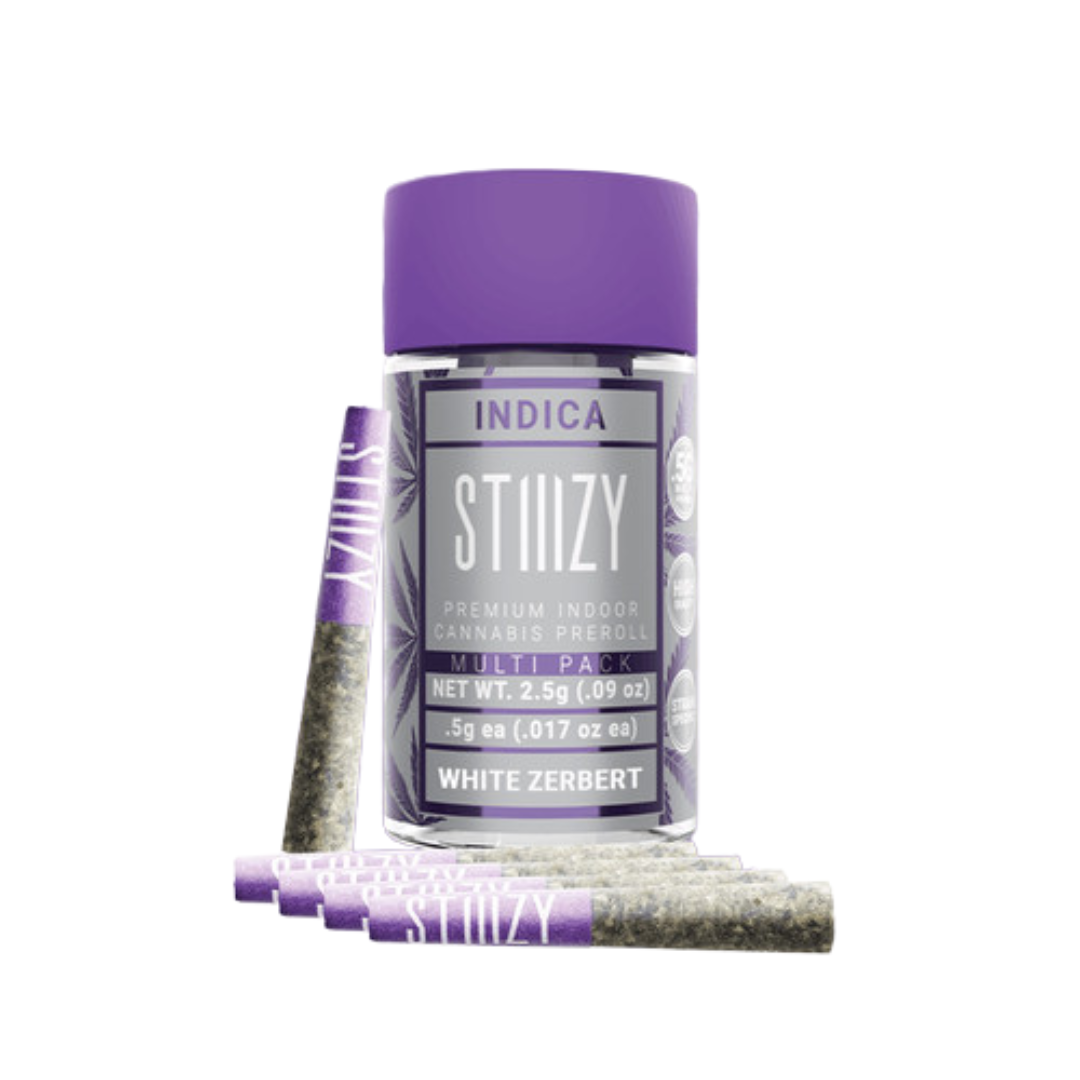 Photograph of product: Stiiizy White Zerbert .5g Preroll 5pk