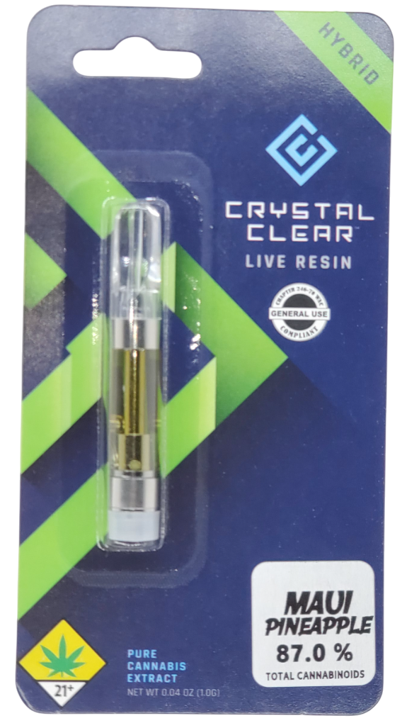 Photograph of product: Crystal Clear VAPE Maui Pineapple LR Cart 1g