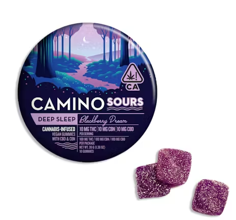 Photograph of product: Blackberry Dream Sours(1:1:1 Thc:Cbn:Cbd/100mg/10pc) Gummy [I]