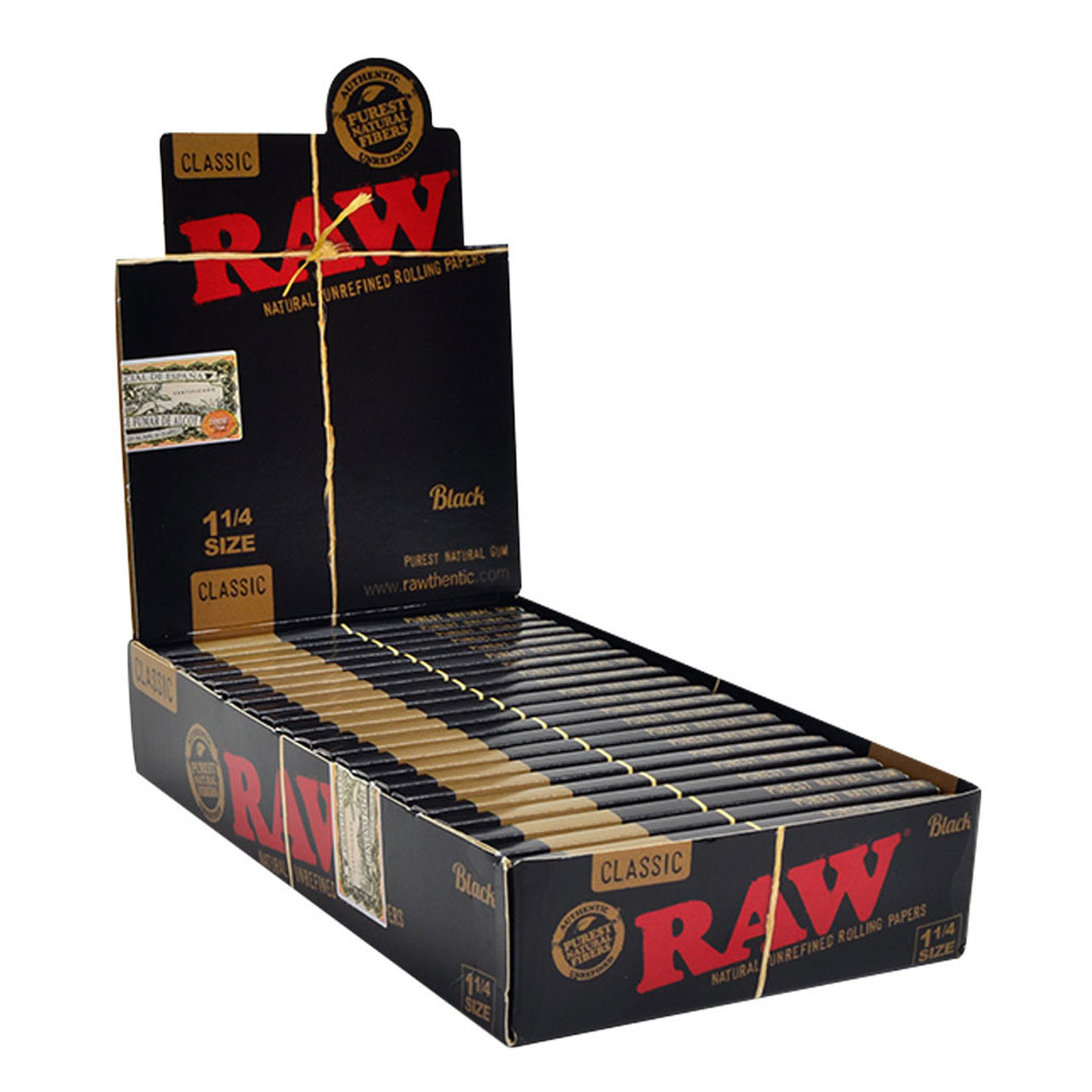Photograph of product: RAW Black 1 1/4 Classic Papers