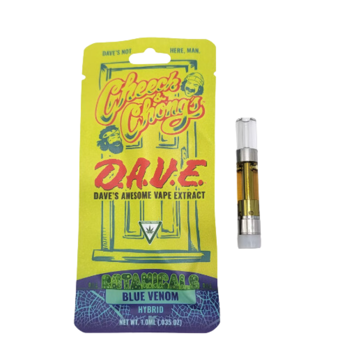 Photograph of product: Cheech & Chong D.A.V.E. Vape - Blue Venom Cartridge