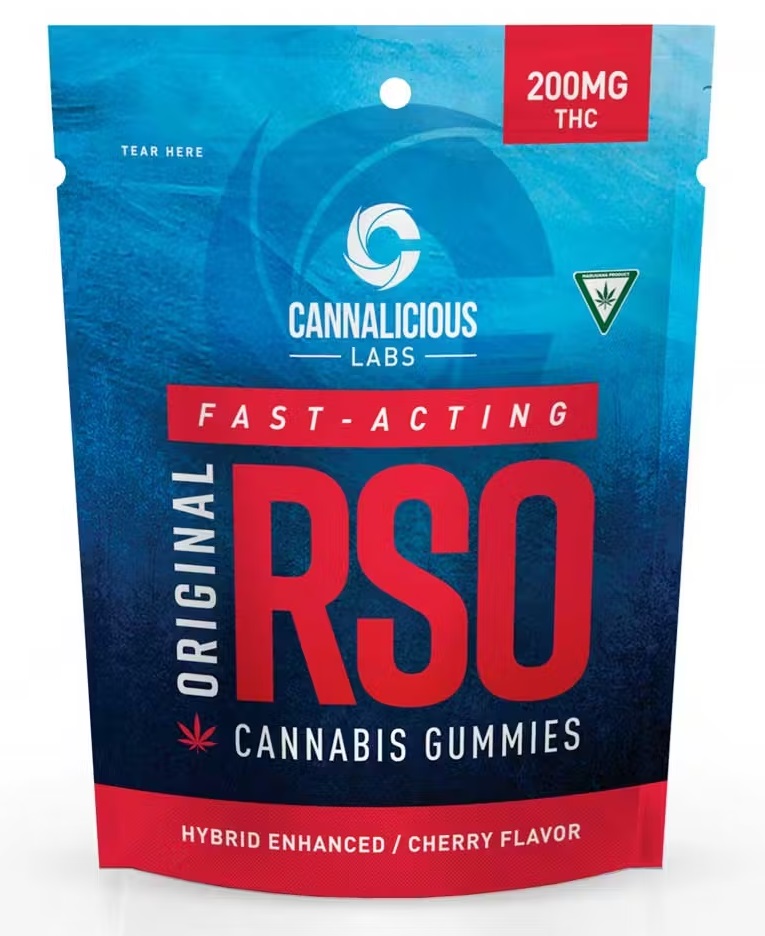Photograph of product: Cannalicious - RSO Gummies Cherry 200mg Fast Acting (Hybrid)