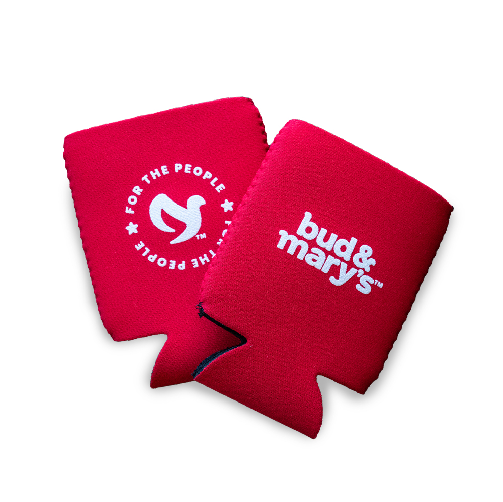 Photograph of product: Bud & Mary's | Accessories | Red Neoprene Can Koozie