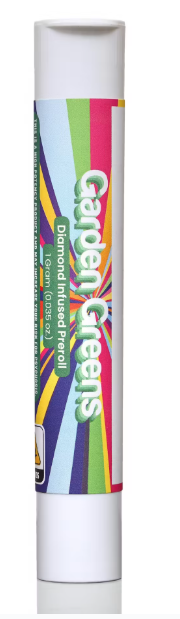 Photograph of product: Garden Greens | Pre-Roll | Diamond Infused | Paloma Spritz | 1g - Hybrid