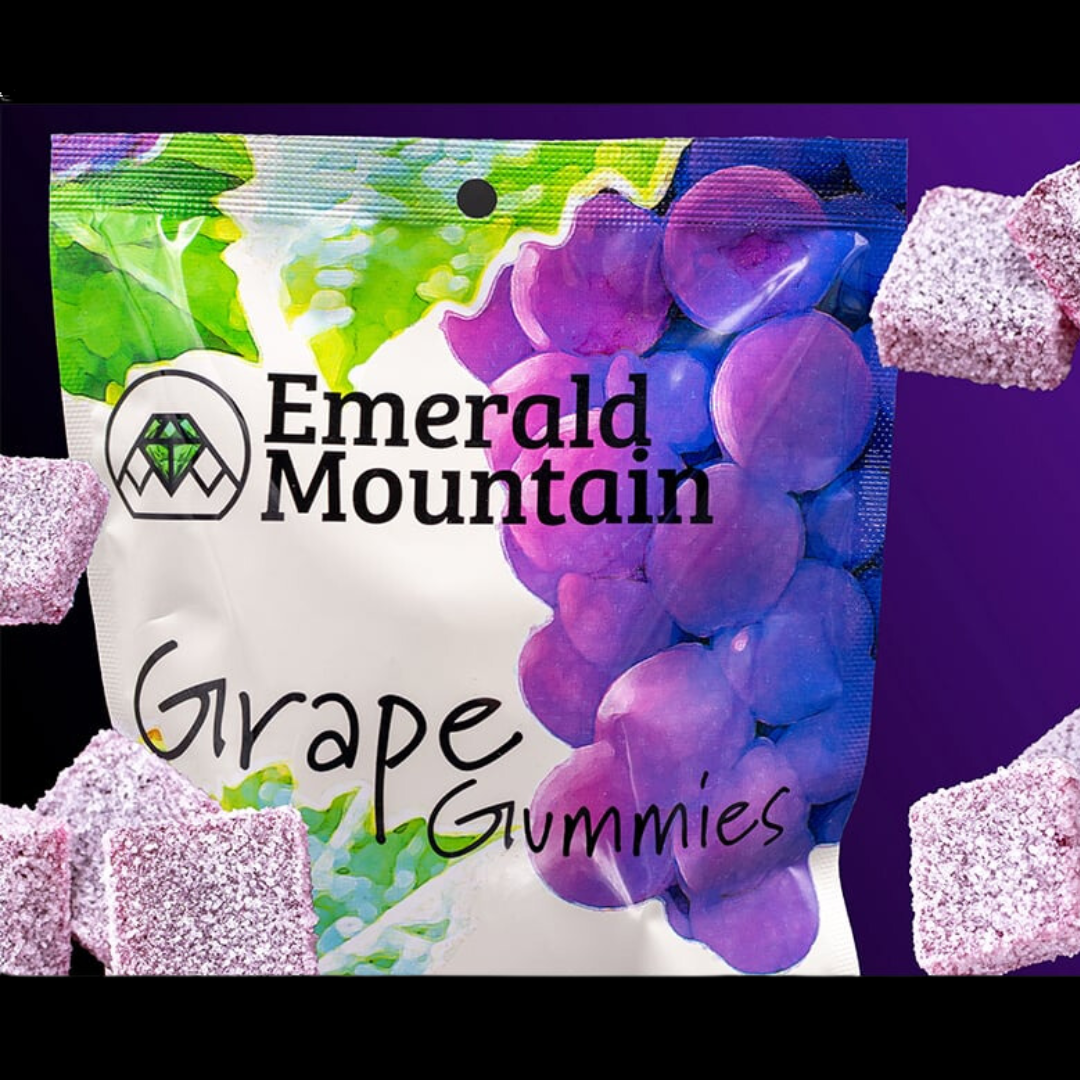 Photograph of product: Grape 100mg Edible Emerald Mountain