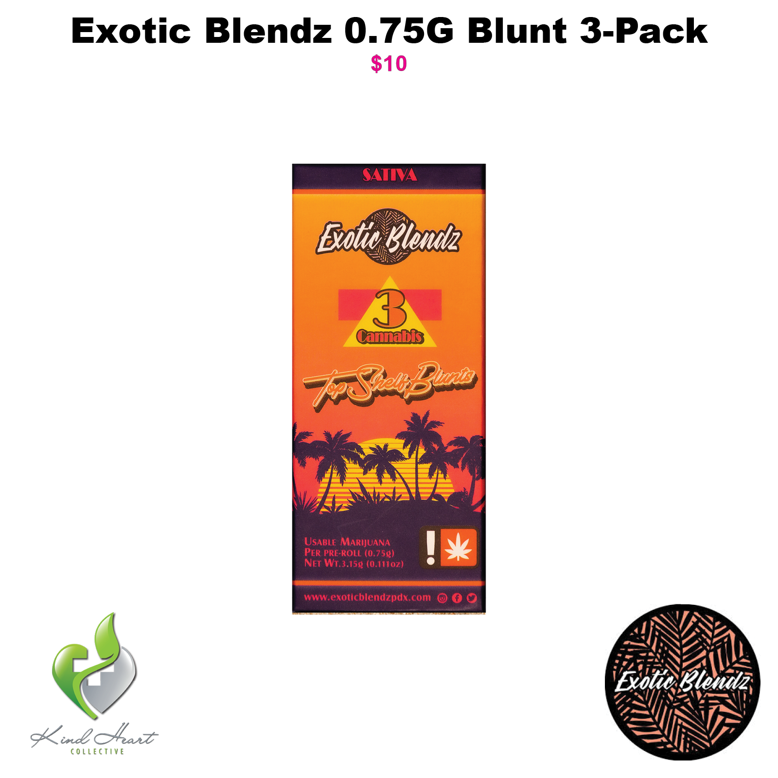 Photograph of product: Oui'd 0.75G 3-Pack Pre-Roll Blunts, Exotic Blendz (Taxes Included)