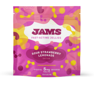 Photograph of product: JAMS Fast Acting Jellies Sour Strawberry Lemonade (S) 00843 (20pk)