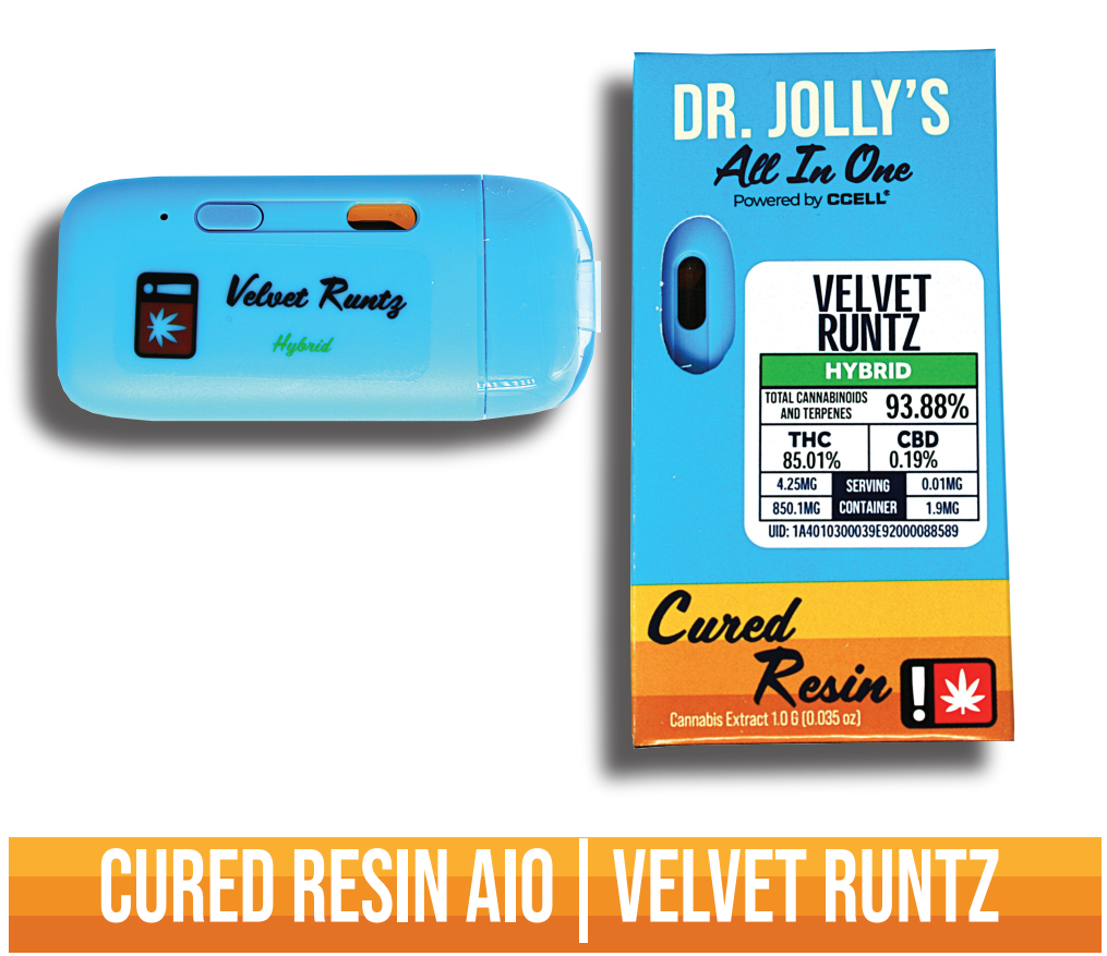 Photograph of product: Dr. Jolly's | Velvet Runtz Cured Resin Disposable
