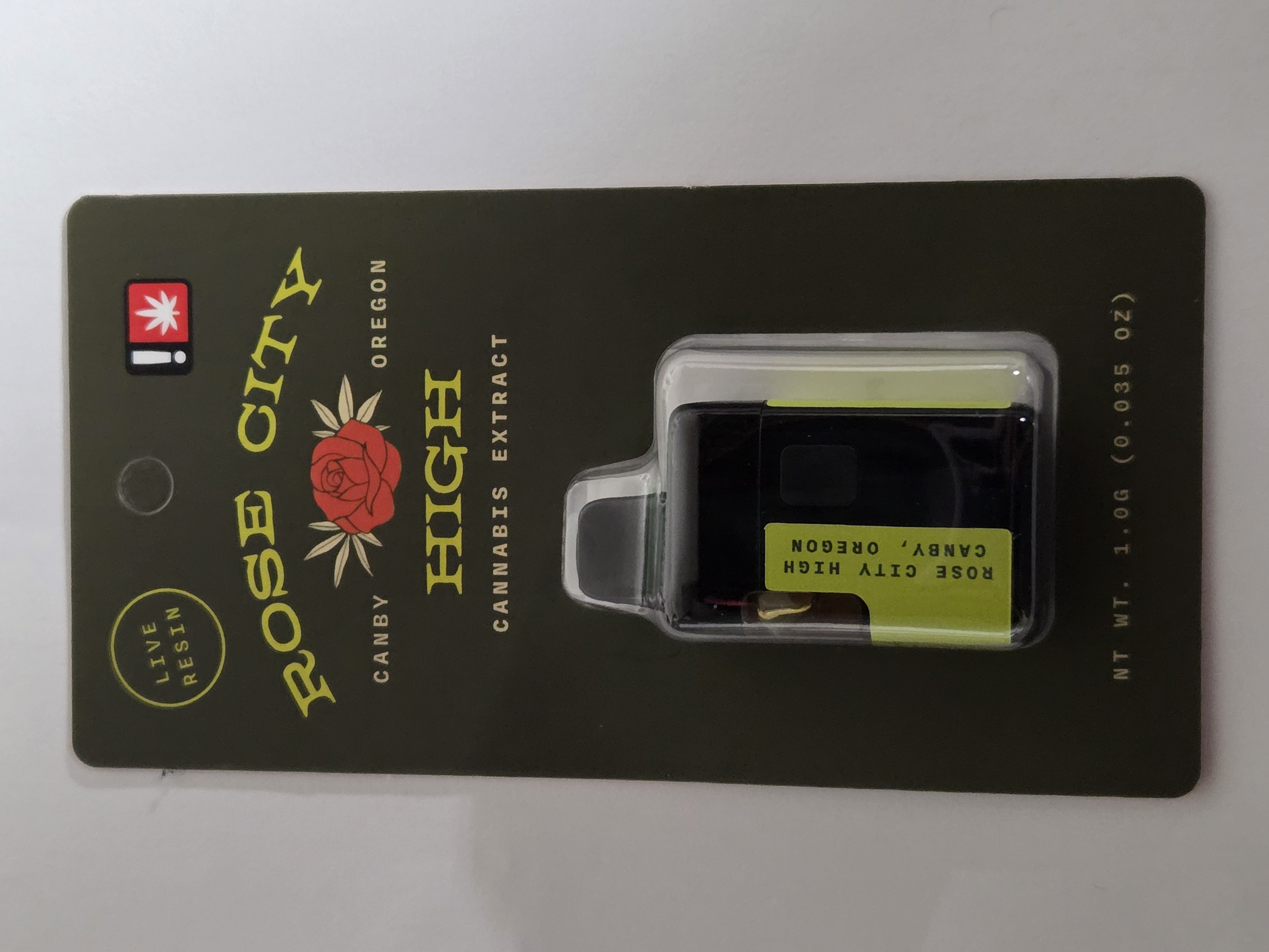 Photograph of product: Rose City High Frosted Pound Cake Live Resin All-In-One Vape Pen-1g