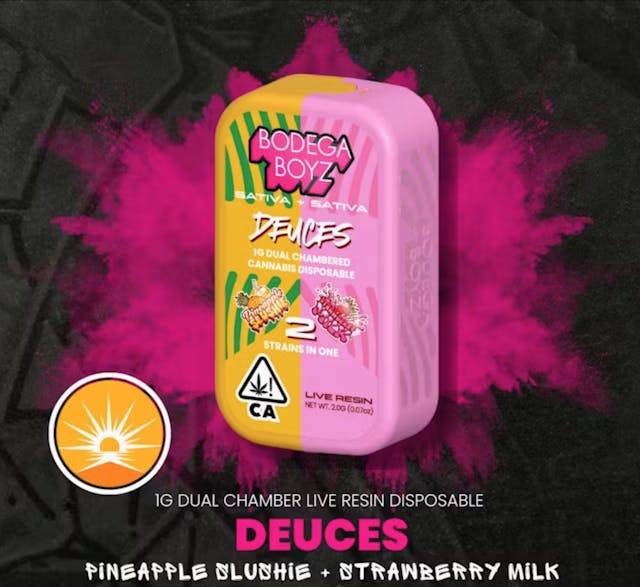 Photograph of product: Pineapple Slushie X Strawberry Milk Dual Chamber All-In-One (1g) - 