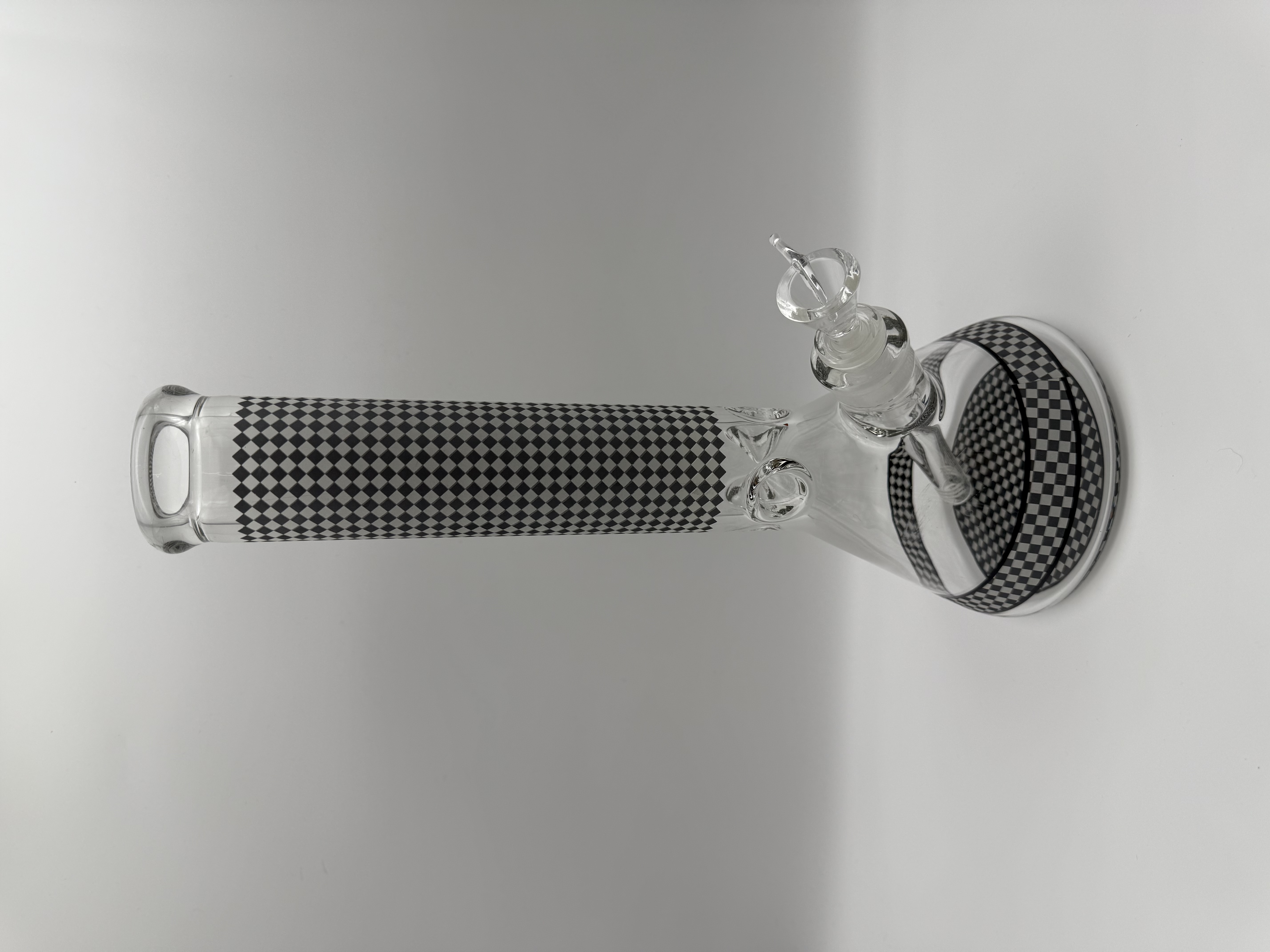 Photograph of product: Large Checkered or Dotted Etched Frosted Glass Bong