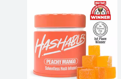 Photograph of product: au chocolatables - Peachy Mango 100mg 20pk Solventless au chocolat Infused Gummies
