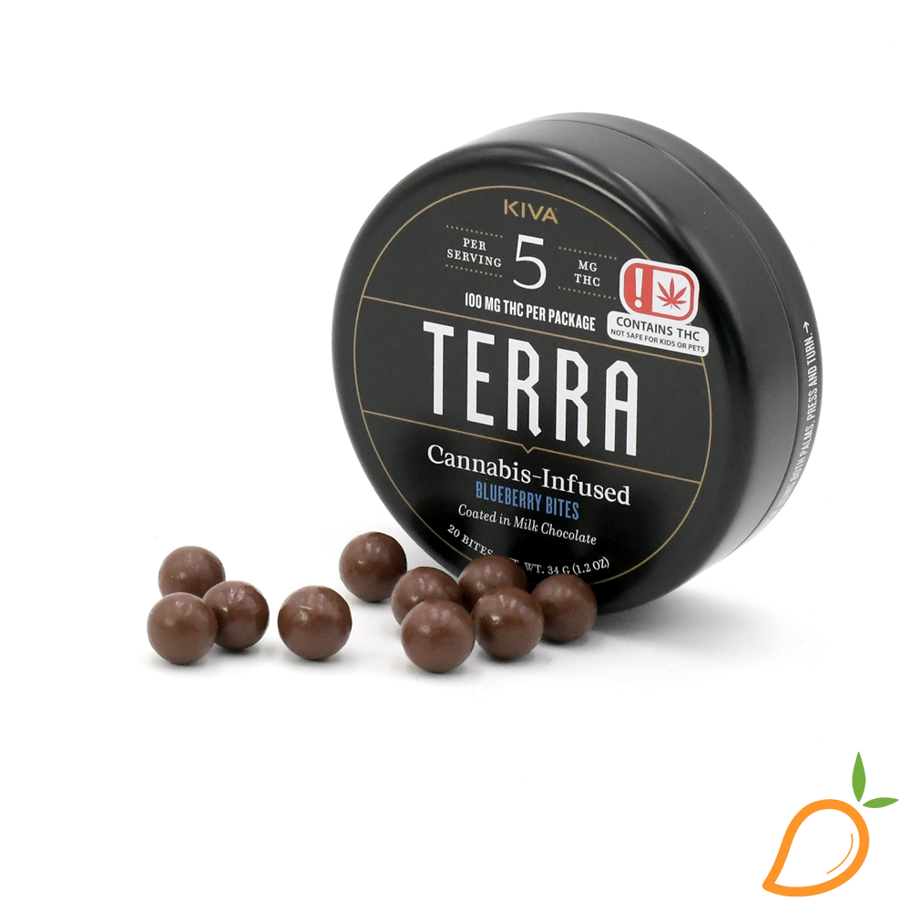 Photograph of product: 100mg Blueberry Bites Kiva