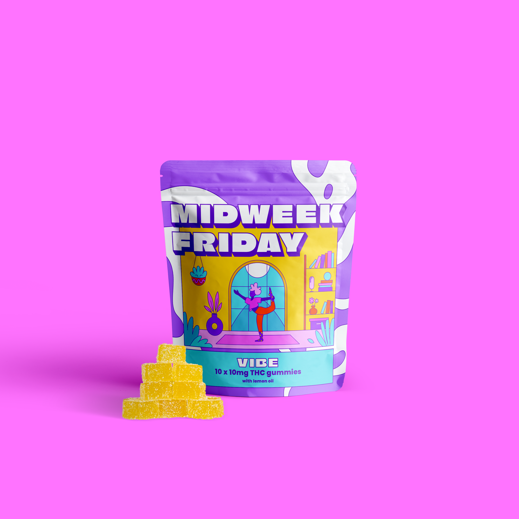 Photograph of product: MWF - Gummies Lemon - Vibe 10pk - 100mg