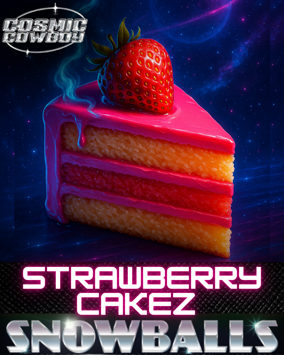 Photograph of product: DELI - COSMIC COWBOY Strawberry Cakez Snowballs - 1g