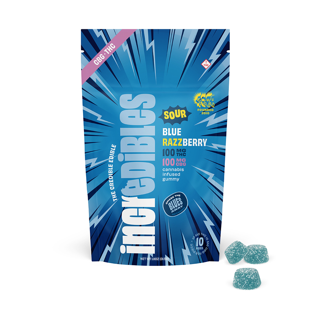 Photograph of product: Sour Blue Razzberry 10pk (CBG)