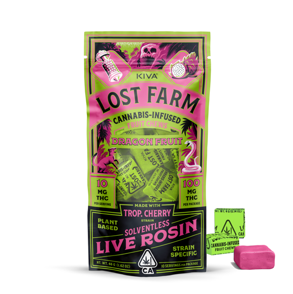 Photograph of product: Dragon Fruit (Si) "Trop Cherry" Live Rosin CHEWS - Lost Farm