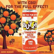 Photograph of product: Buzzy | 5mg Infused Beverage | Tangerine Haze