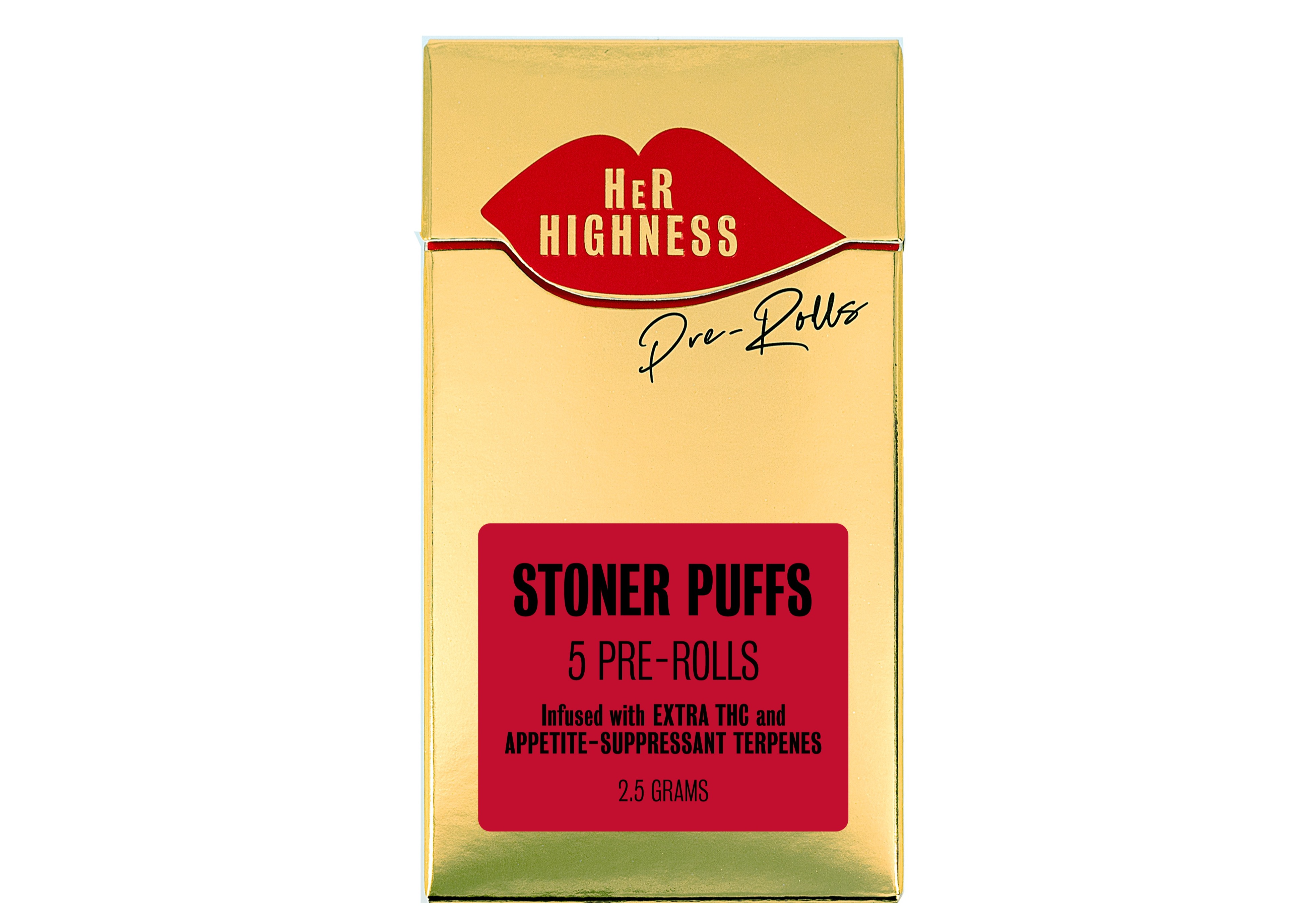 Photograph of product: Her Highness | Stoner Puffs | 0.5g Infused Pre-Rolls | 5pk