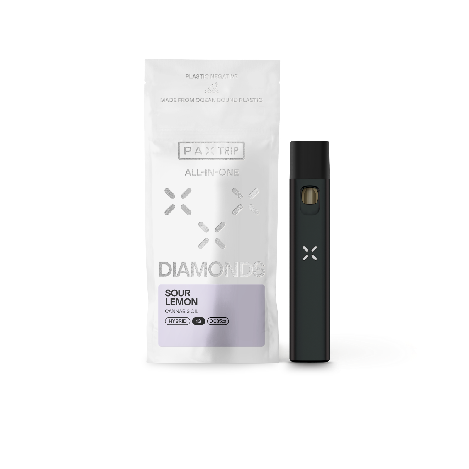Photograph of product: 1000mg Diamonds Pax Disposable | Sour Lemons | Temple Hill