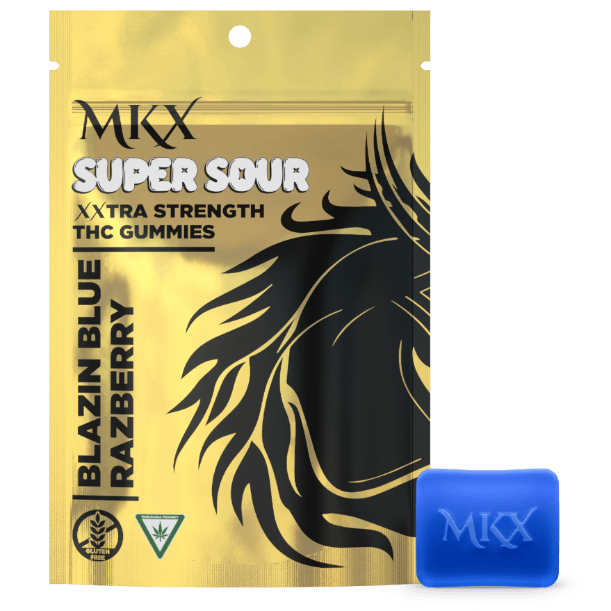 Photograph of product: MKX Sour Blue Razberry Gummies 200mg Rec