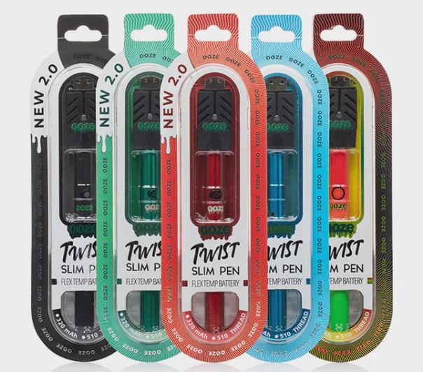 Photograph of product: CTRN | Ooze | Twist Slim Pen 2.0 | 320 mAh | Smart Battery | Assorted Colors | 1