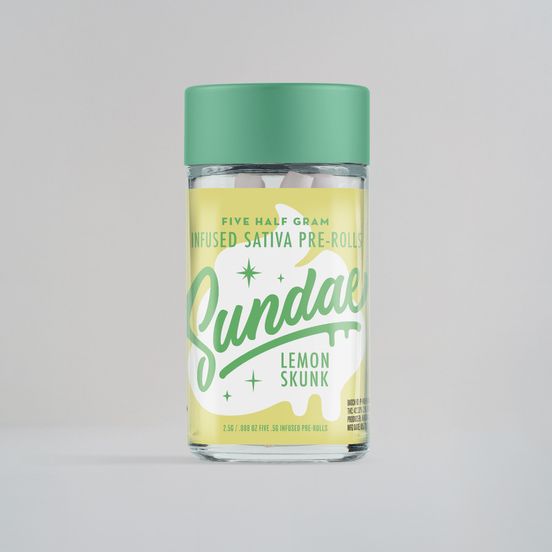 Photograph of product: Sundae - Lemon Skunk 5pk Infused Pre Rolls 2.5g - 