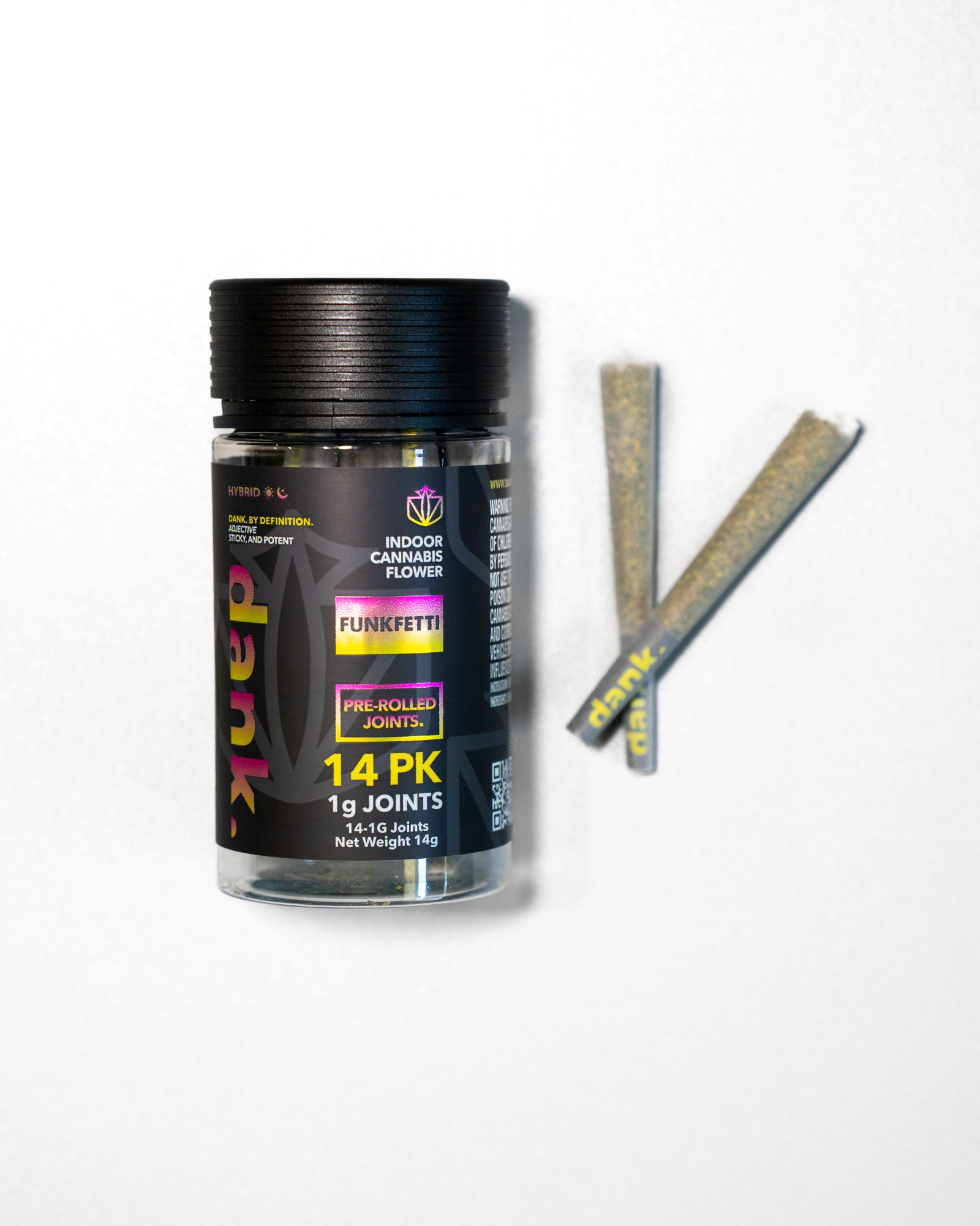 Photograph of product: Dank | 14g Pre-Roll Joint 14Pack | Funkfetti