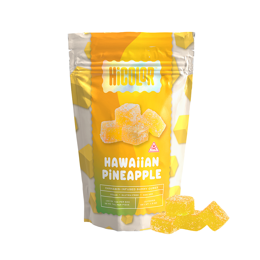 Photograph of product: HiColor: Hawaiian Pineapple Gummies 100mg