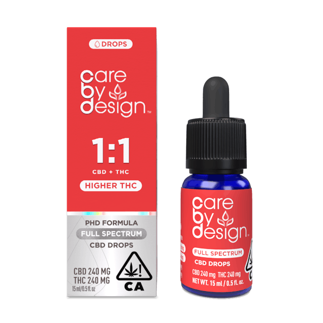 Photograph of Product: Drops | 1:1 CBD | 15ml Full Spectrum Tincture