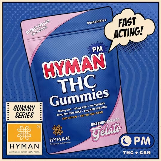 Photograph of product: Hyman - Bubblegum Gelato 200mg PM Gummies
