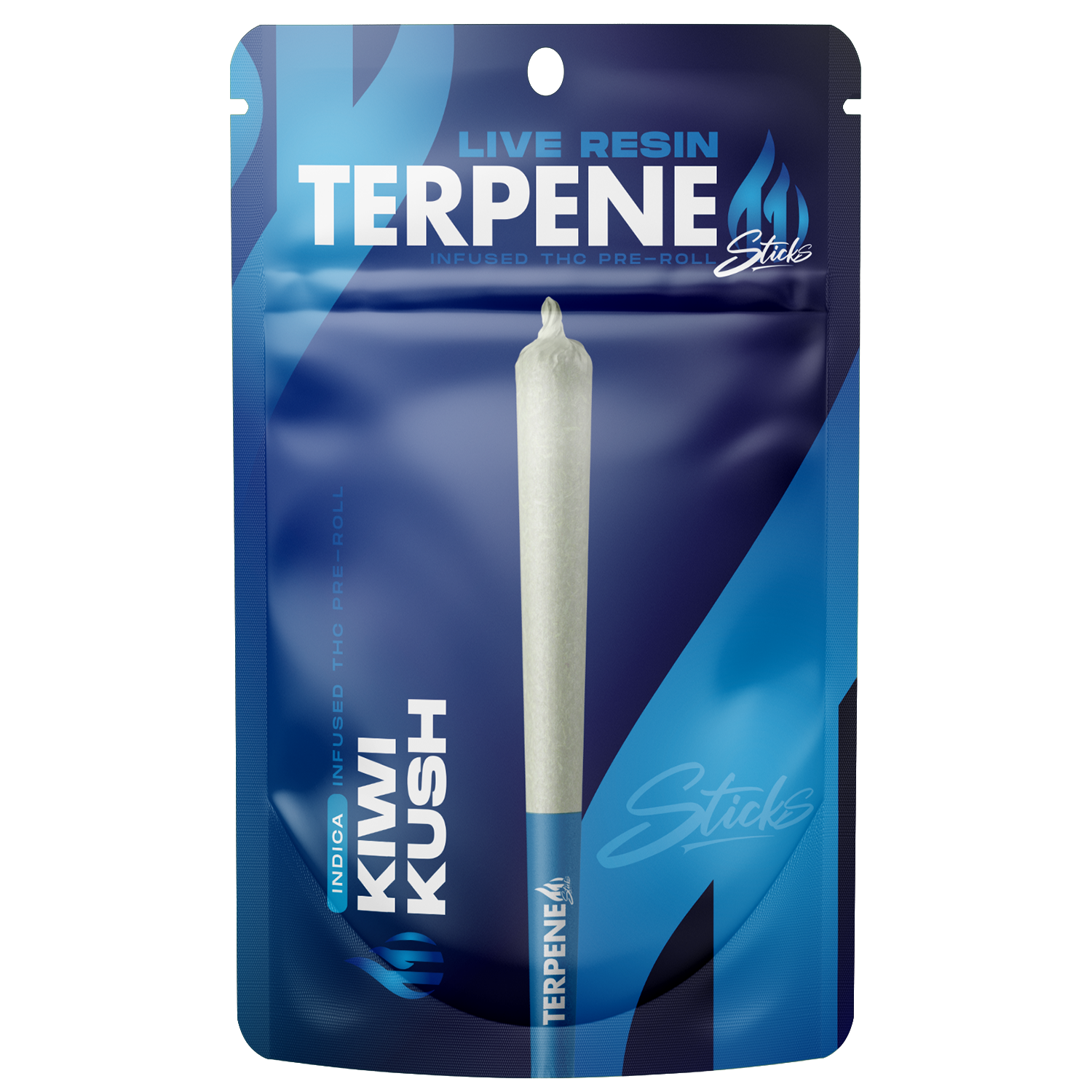 Photograph of Product: Kiwi Kush | 1.2G Live Resin Infused Preroll