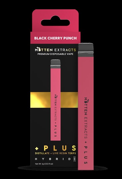 Photograph of product: Mitten Extract Black Cherry Punch +PLUS Disposable 1.0g